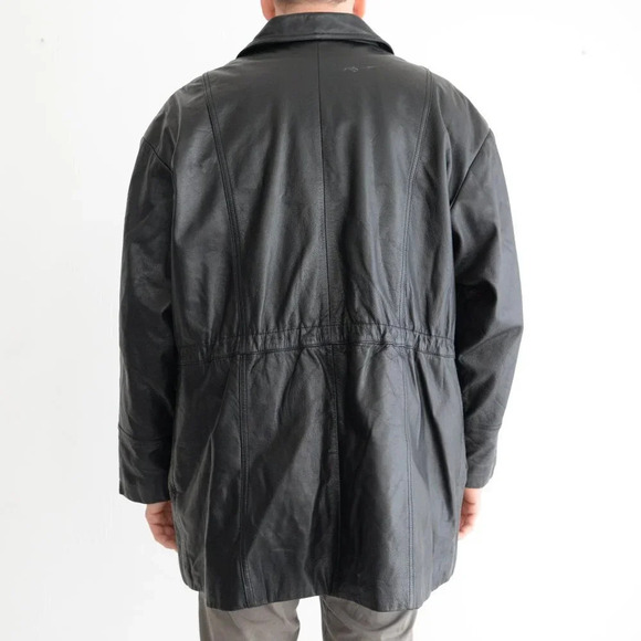 Vintage Danier Black Zip  Up 100% Leather Jacket Size Medium - Picture 3 of 14